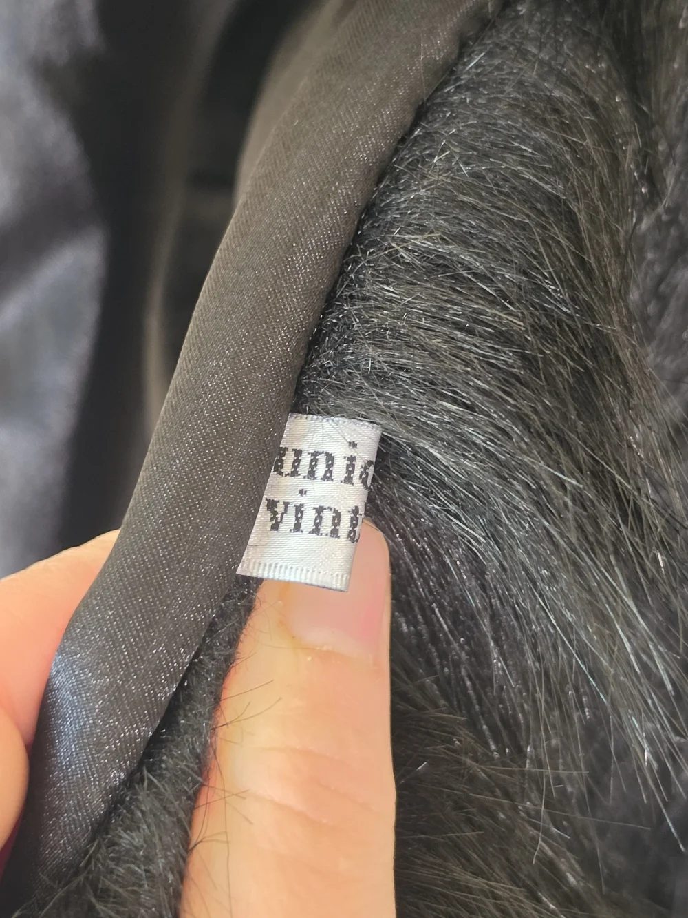 Unique Vintage Black Faux Fur Wrap